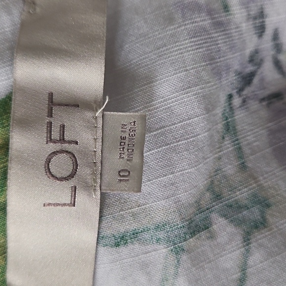 LOFT Pink and Green Flutter Sleeve V-Neck Mini Dress - Picture 3 of 8